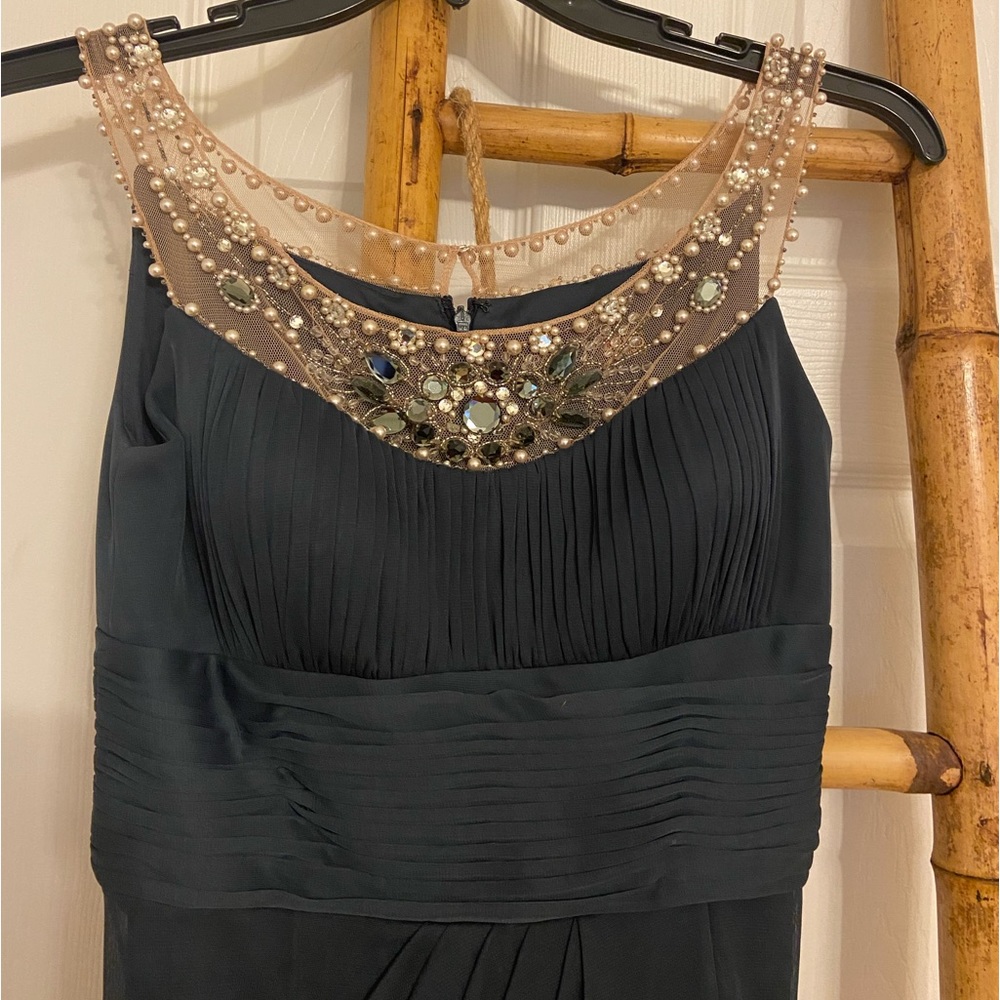 Adrianna Papell LIVE Red Carpet Midnight Blue Mermaid Formal Dress Wedding